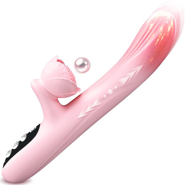 Rabbit Vibrators 4 in 1 Thrusting Vibrator with 7 Licking Thrusting