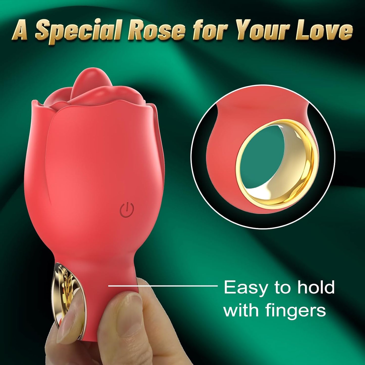 Rose Sex Toy with 360° Rotated Licking Tongue Mouth