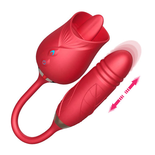 Licking Rose Vibrator Dildo Pro3 Red