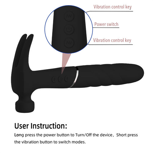 Rounded Hammer Vibrator Black