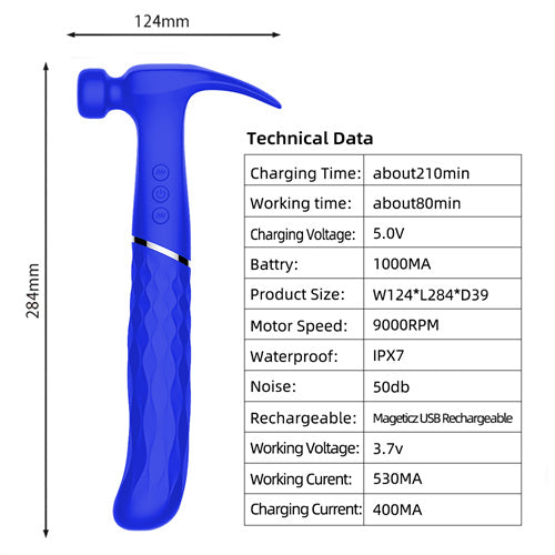 Curved Hammer Vibrator Blue