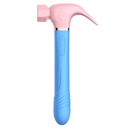 4IN1 Sucking & Thursting & Vibrating & Licking Hammer Vibrator Pink