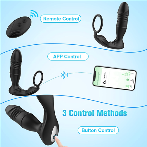 Smart App & Remote Control 9 Thrusting & 9 Vibrating Anal Sex Toy