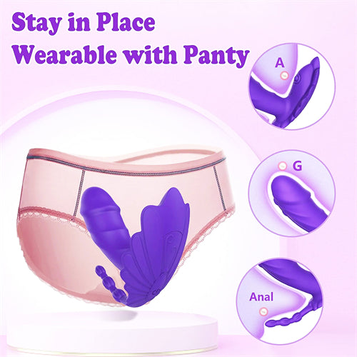 Butterfly Wearable Panty Vibrator Hot Pink