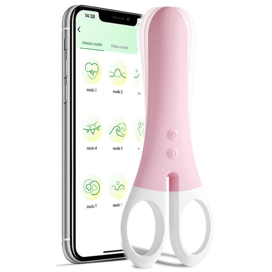 APP Controlled Vibrating Scissor Vibrator Pink