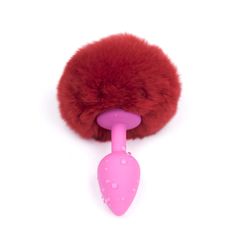 Rabbit Tail Butt Plug_ White & Pink