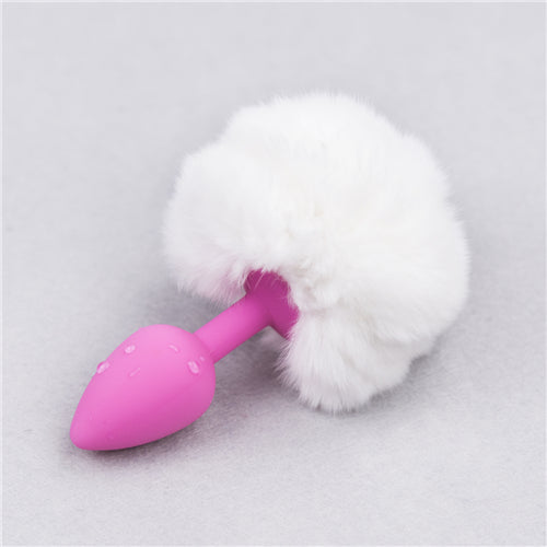 Rabbit Tail Butt Plug_ White & Pink