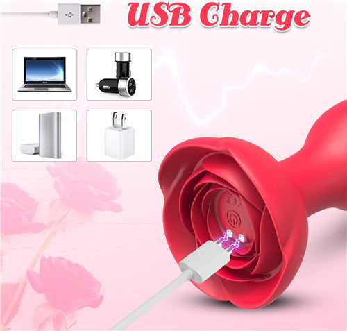 Rose Vibrating Anal Plug