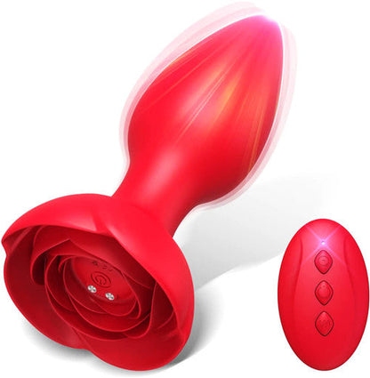 Rose Vibrating Anal Plug