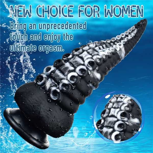 Tentacle G-spot Dildo Black/White