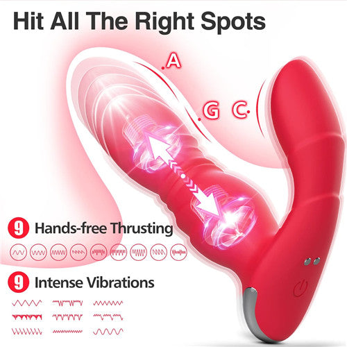 App＆Remote Control Thrusting Vibrator Thrusting Nancee Red