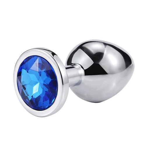 Jeweled Butt Plug_Dark Blue Stone