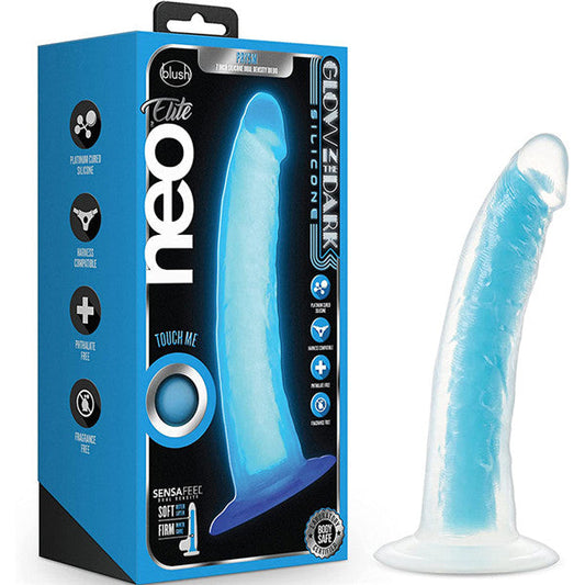 7.5 INCH Glow In Dark Dildo Blue