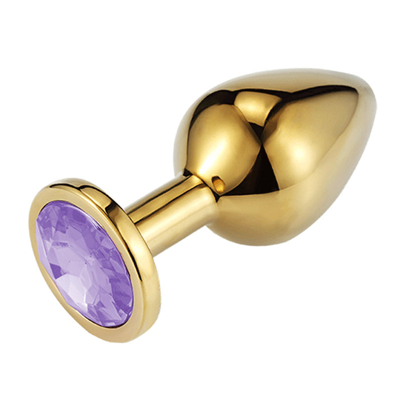 Jeweled Golden Butt Plug_Pink Stone