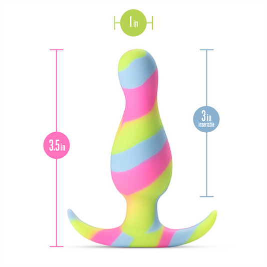 3.5 Inch Butt Plug Dildo Kaleido Lime